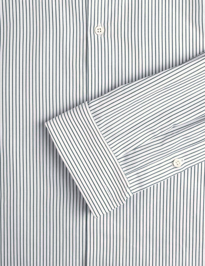 Fitted striped green shirt