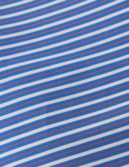 Semi-fitted striped navy shirt