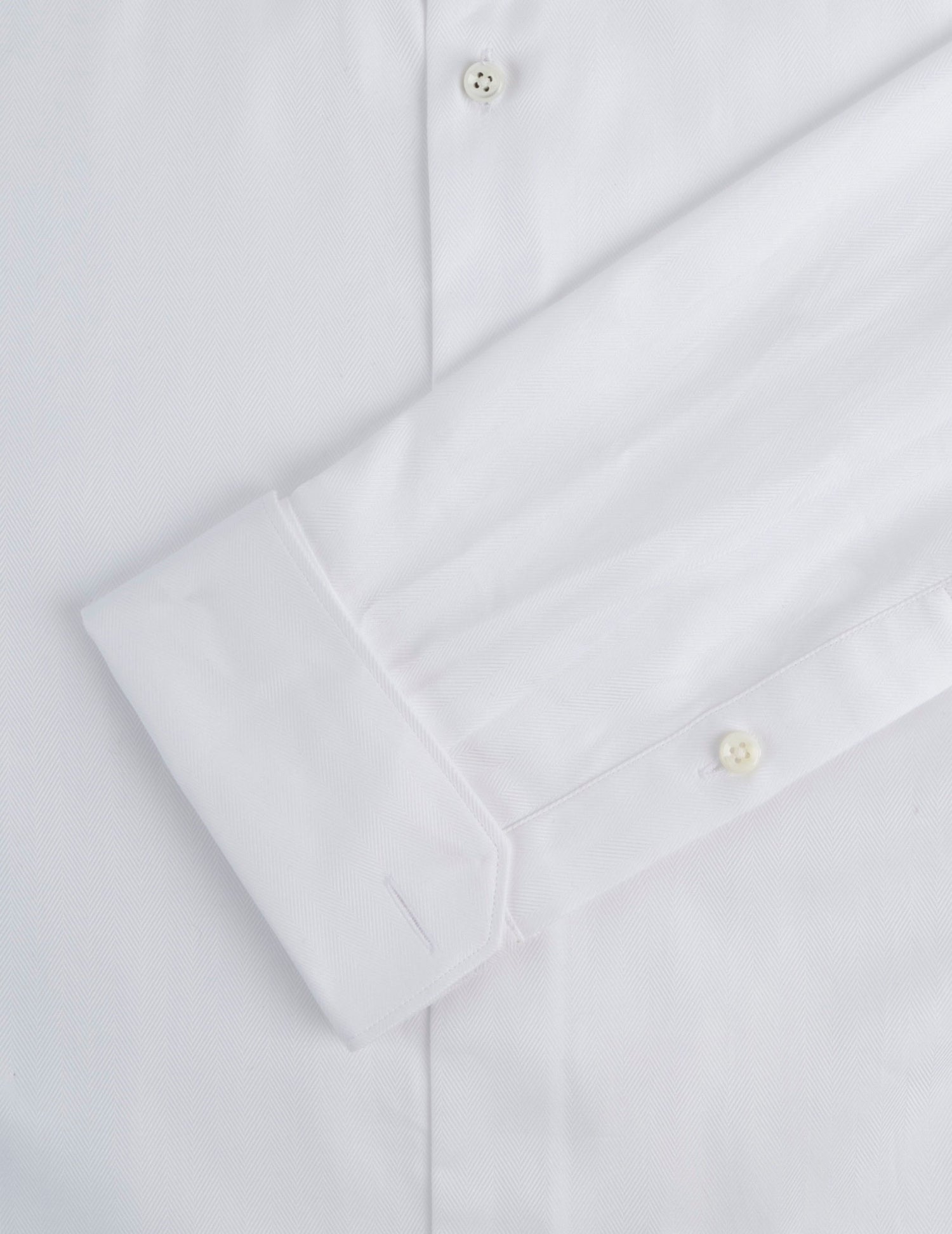 Chemise semi-ajustée blanche - Chevron - Col Figaret - Poignets Mousquetaires#2