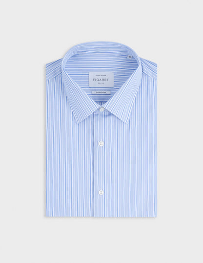 Fitted striped blue shirt