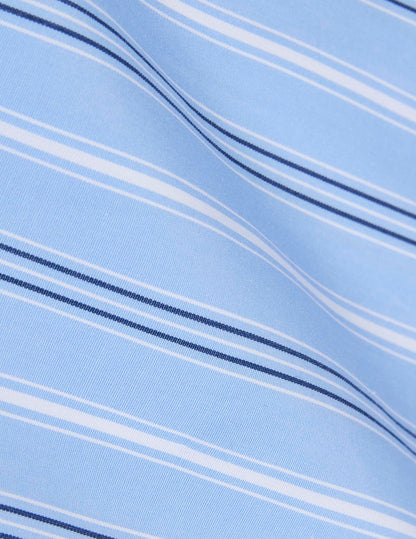 Chemise semi-ajustée rayée bleu clair