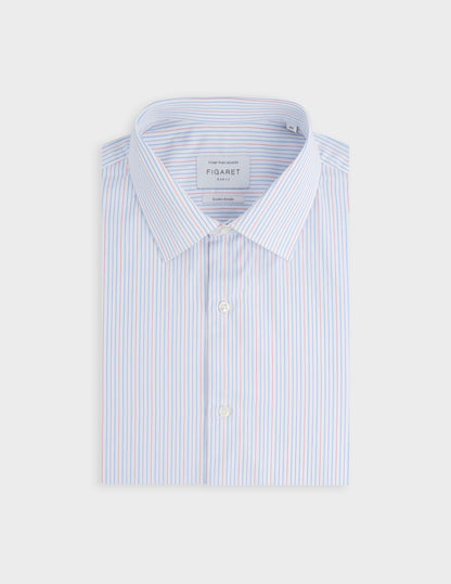 Chemise semi-ajustée rayée rouge