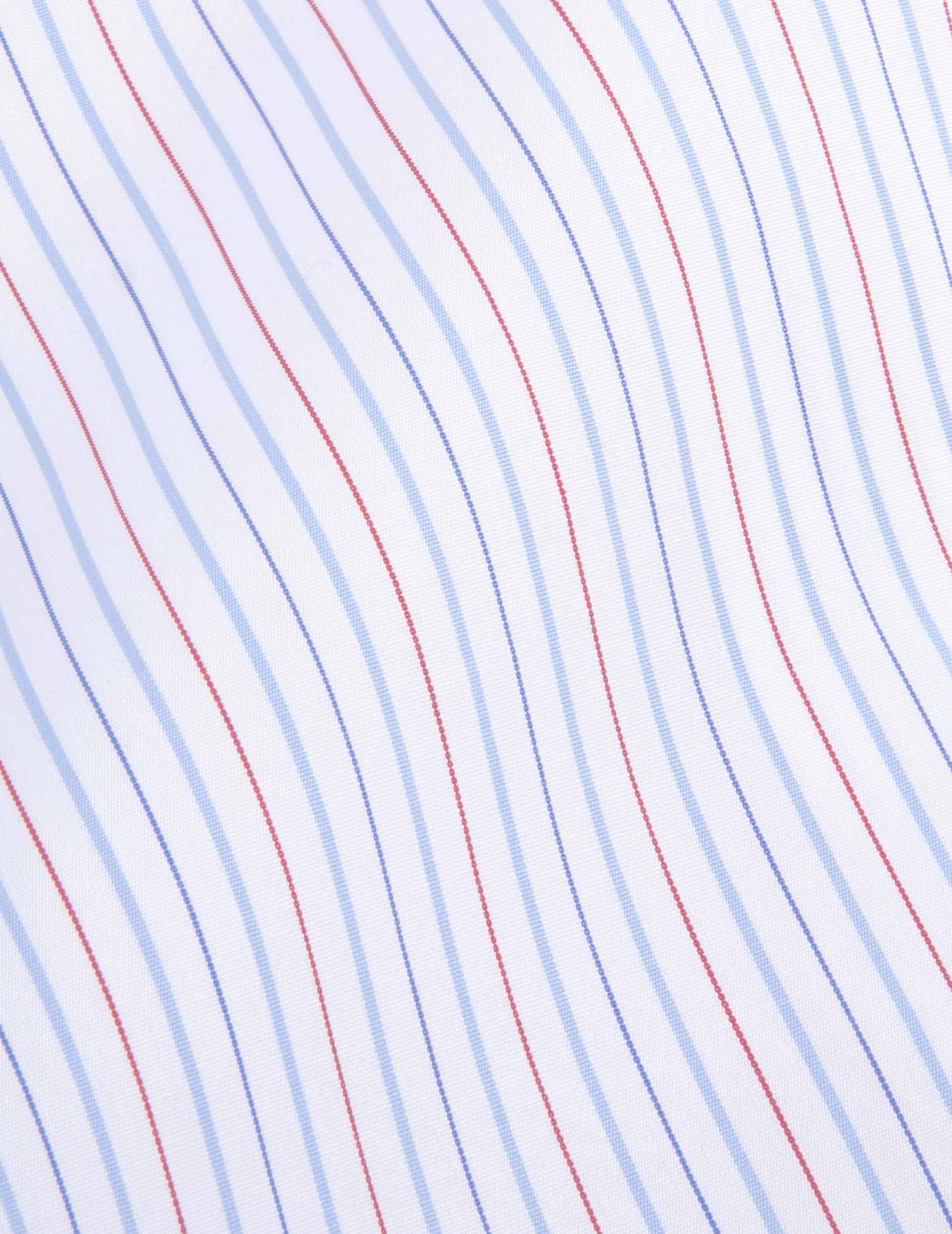 Chemise semi-ajustée rayée rouge - Popeline - Col Figaret