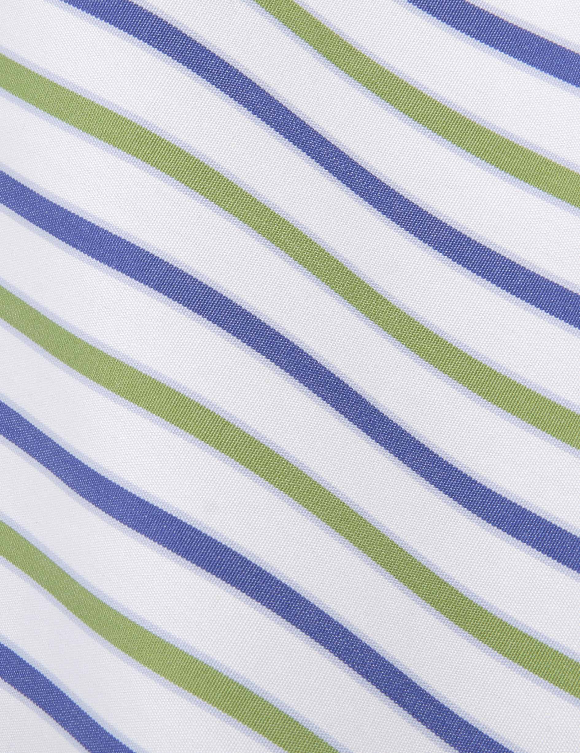 Semi-fitted striped green shirt  - Poplin - Figaret Collar