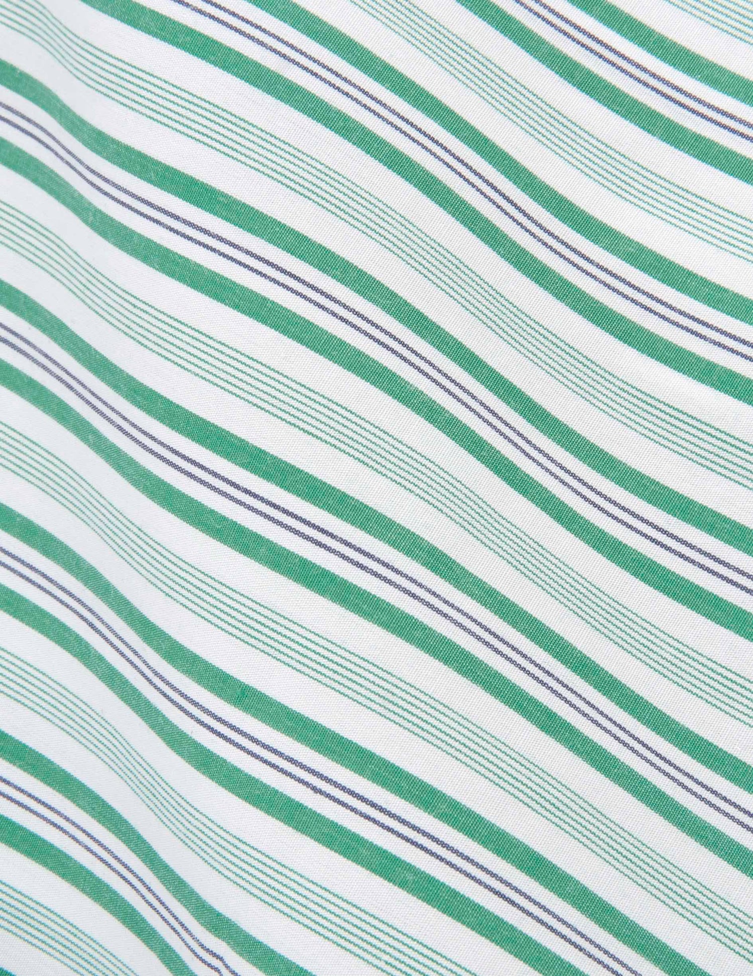 Semi-fitted striped green shirt  - Popeline - Figaret Collar#2