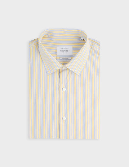 Chemise semi-ajustée rayée jaune
