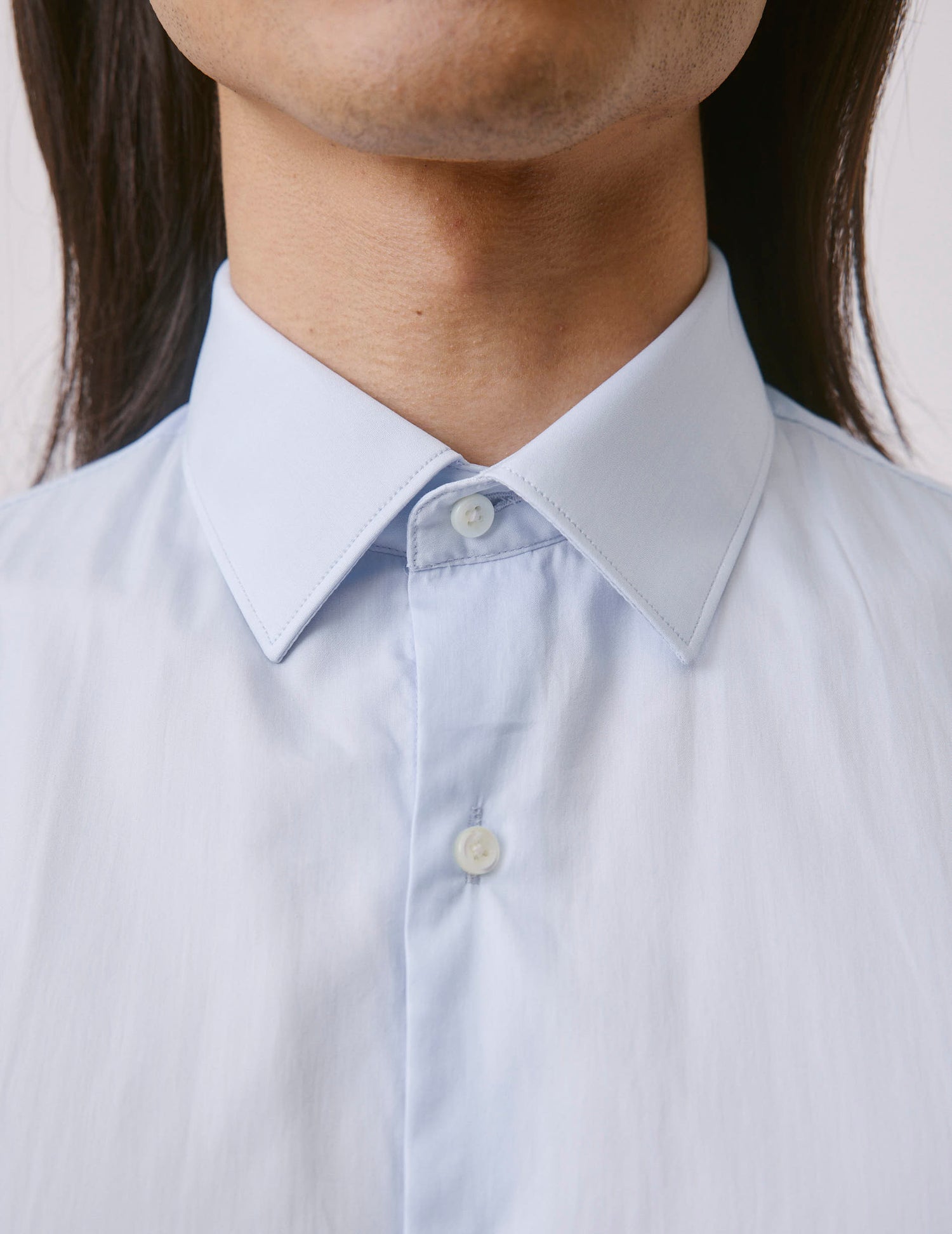 Chemise semi-ajustée Prestige bleu clair - Popeline - Col Figaret#6