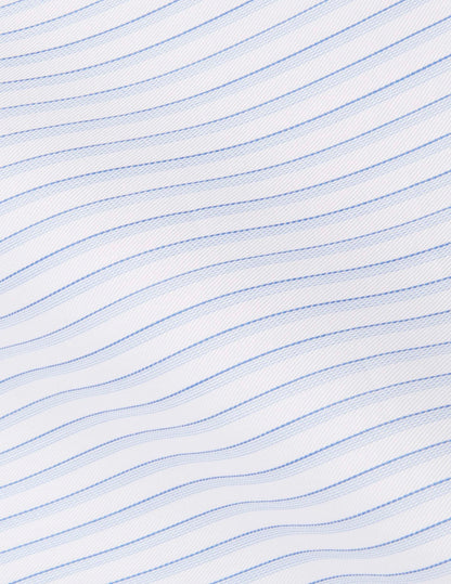 Semi-fitted striped light blue Travel shirt