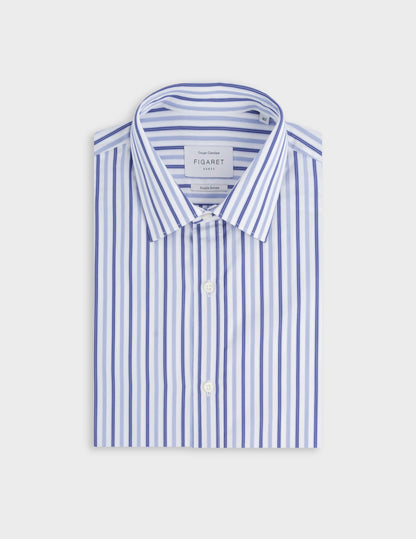 Chemise classique rayée bleue