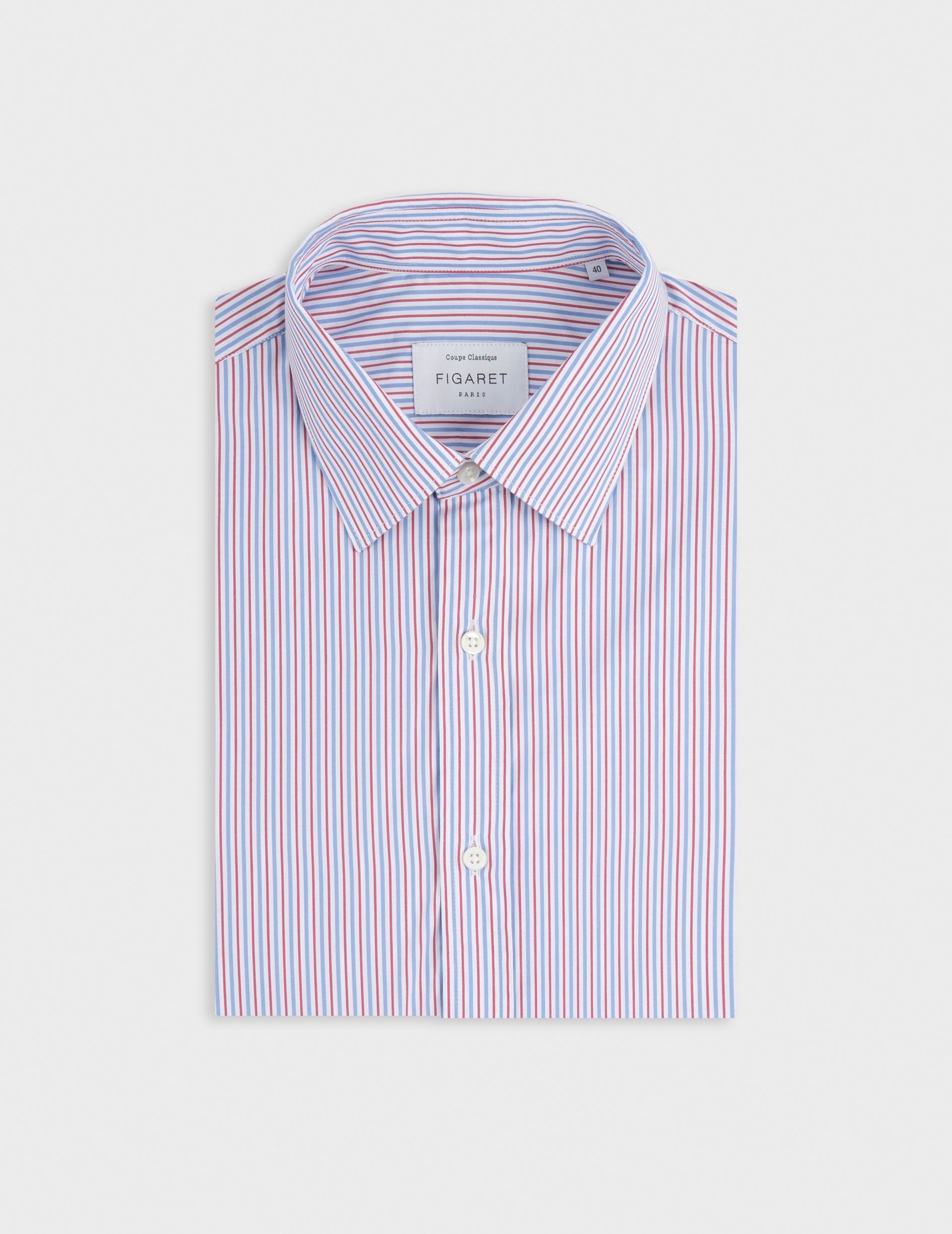 Chemise classique Voyage rayée rouge