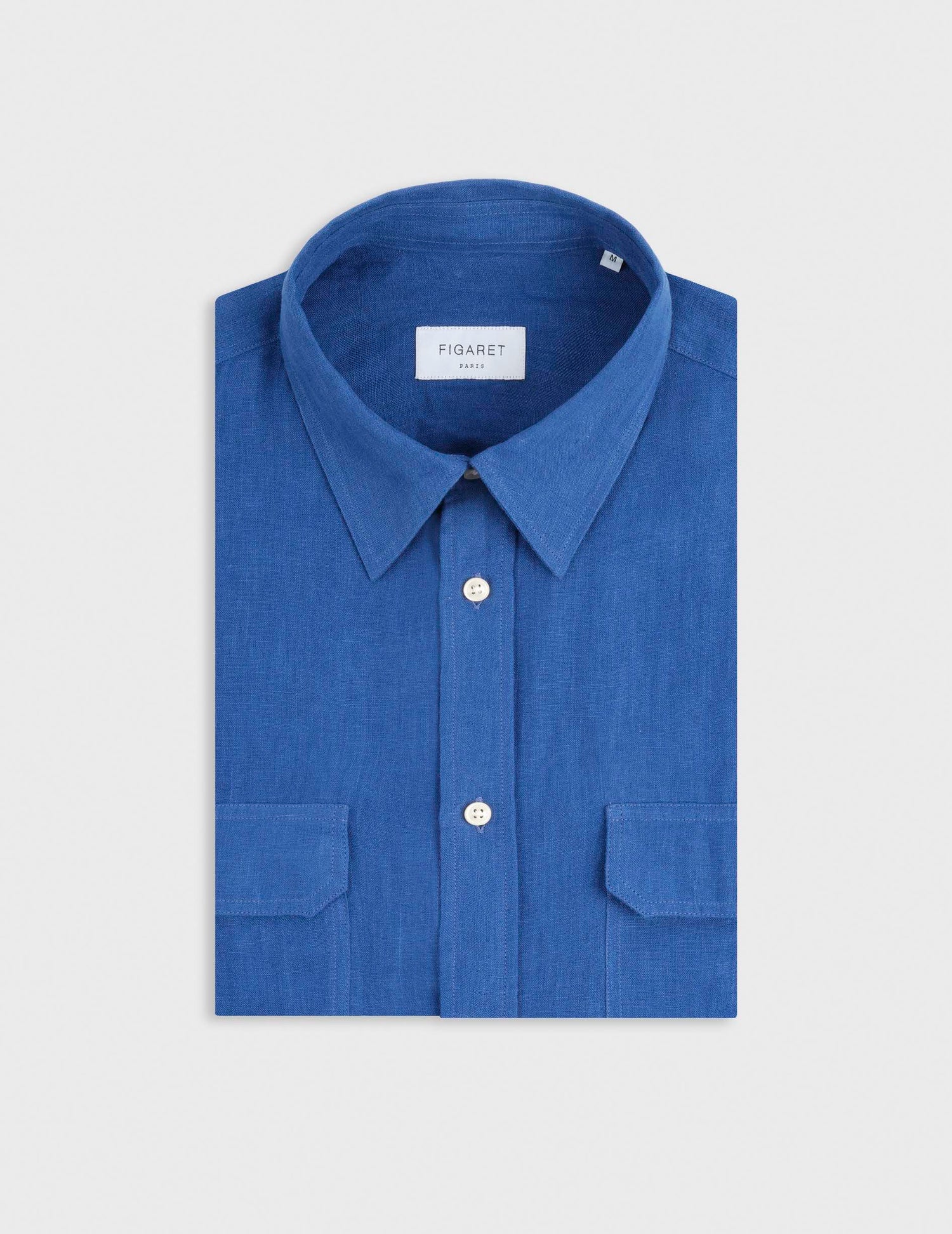 Chemise Florian en lin bleu - Lin - Col Français#4