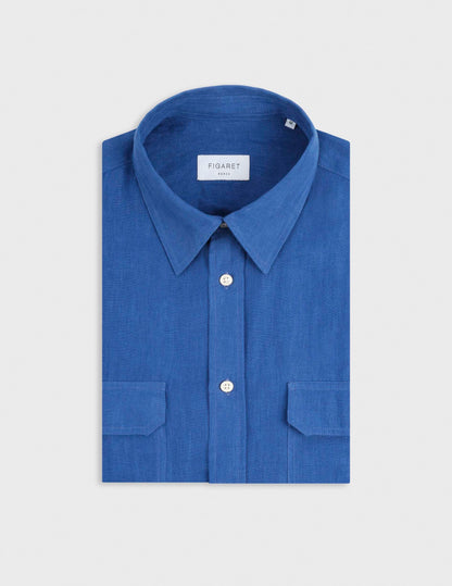 Chemise Florian en lin bleu