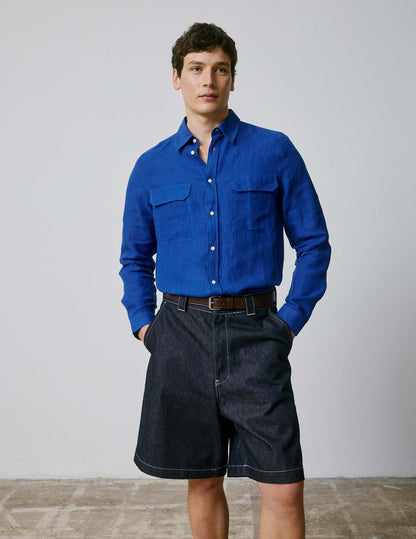 Chemise Florian en lin bleu