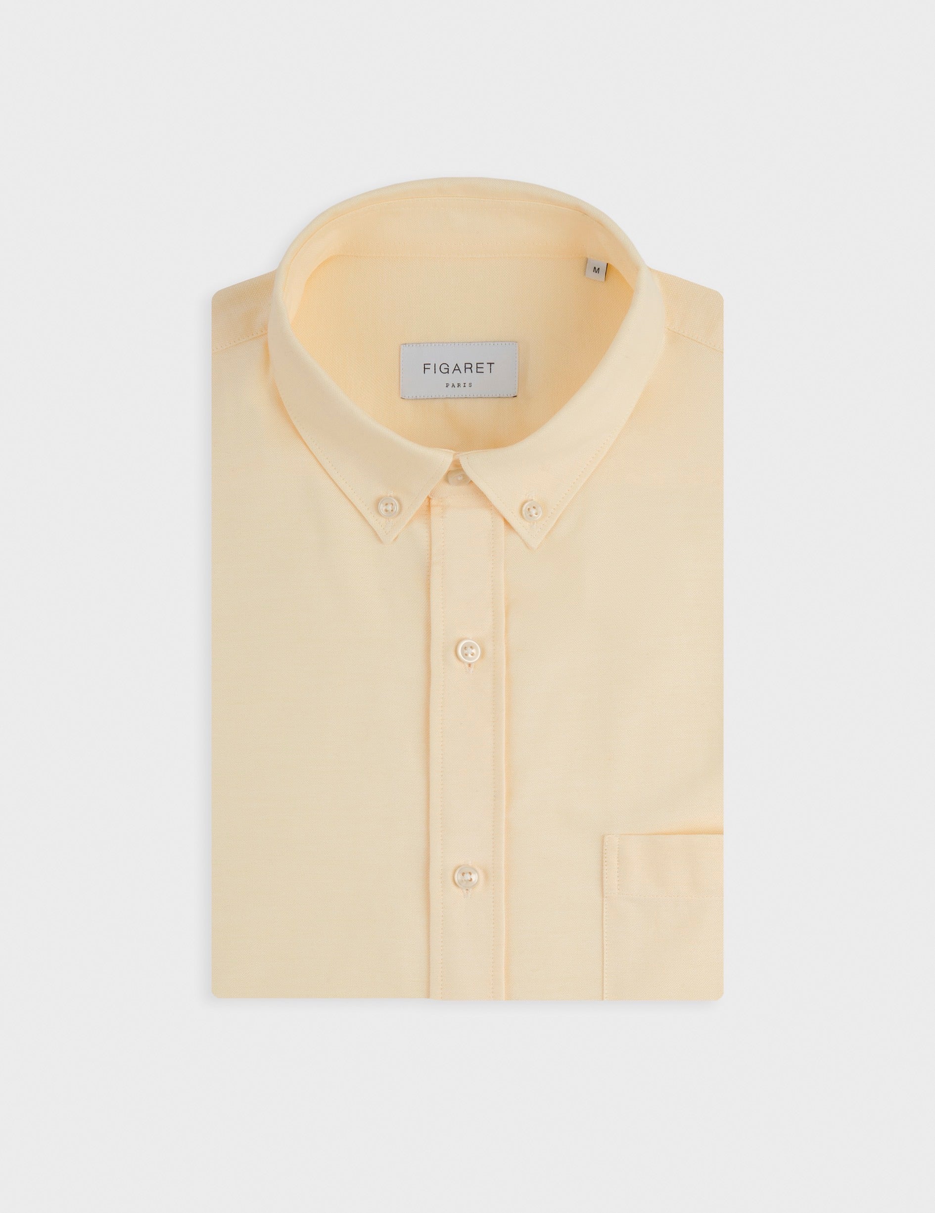 Chemise Gabriel jaune - Oxford - Col Américain