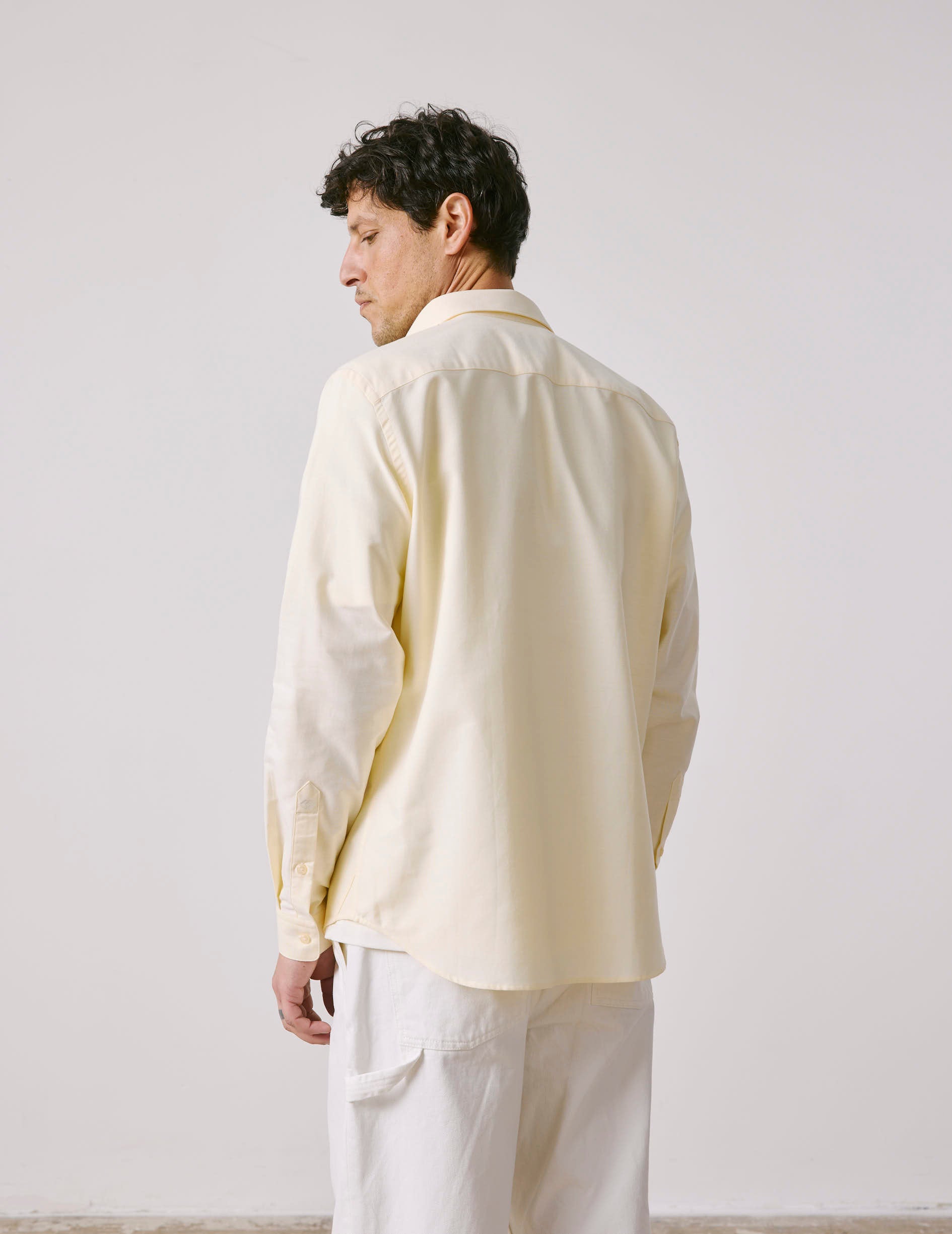 Chemise Gabriel jaune - Oxford - Col Américain