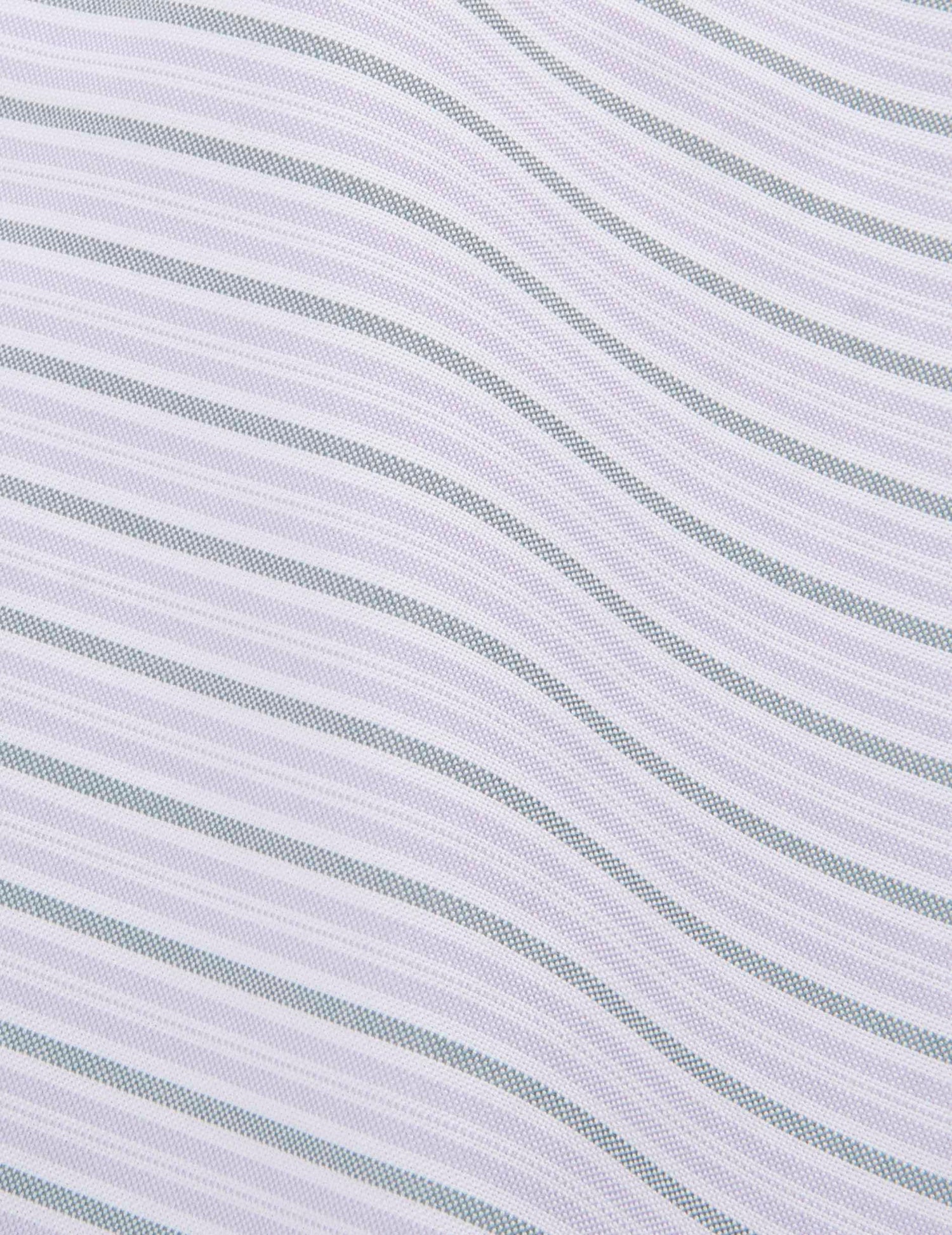 Chemise Gabriel rayée violette - Oxford - Col Américain#6