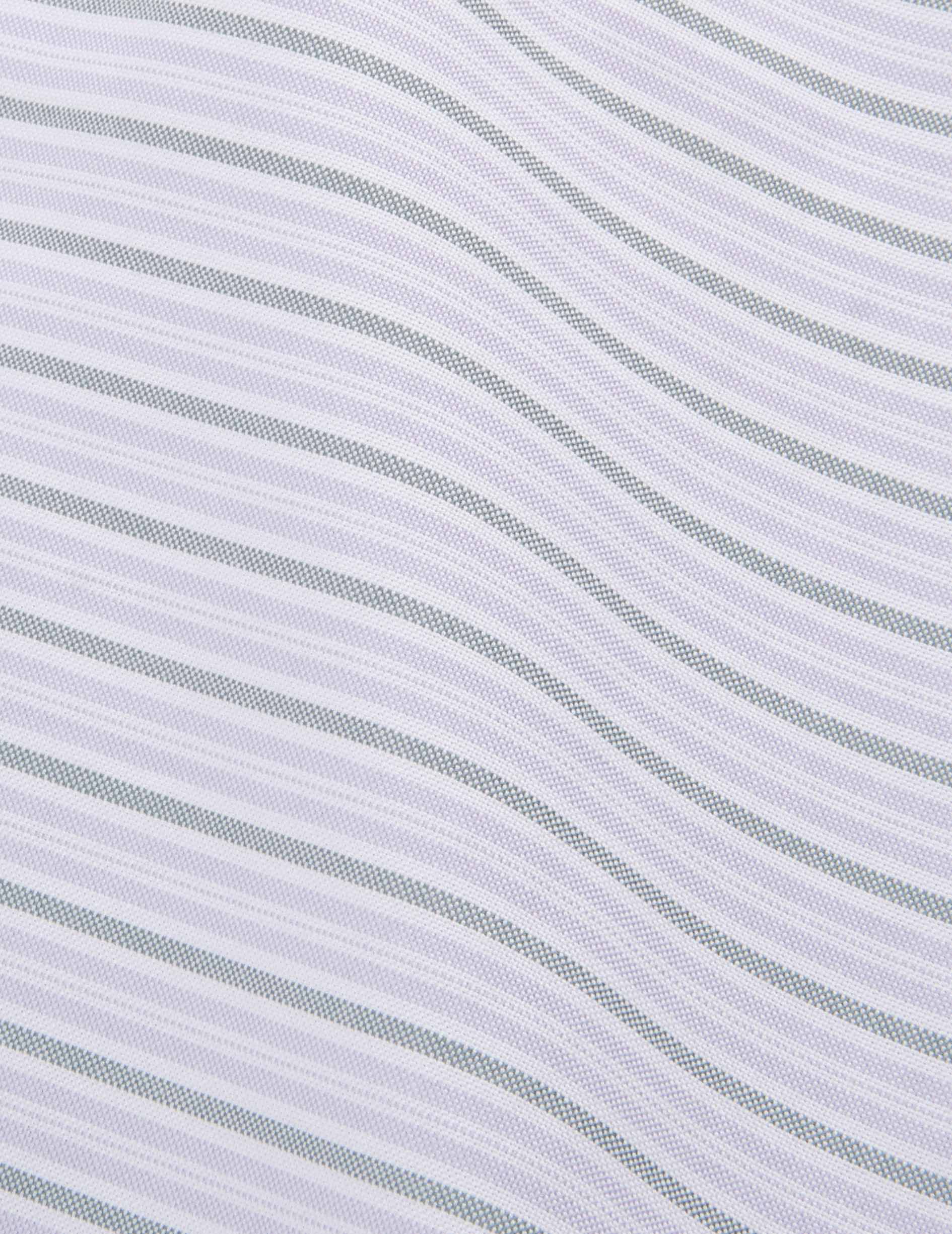 Chemise Gabriel rayée violette - Oxford - Col Américain