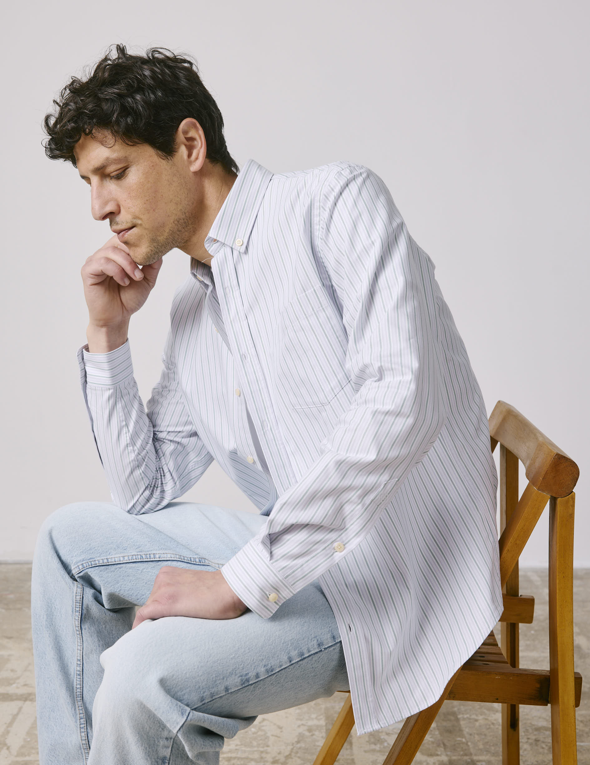 Chemise Gabriel rayée violette