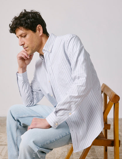 Chemise Gabriel rayée violette