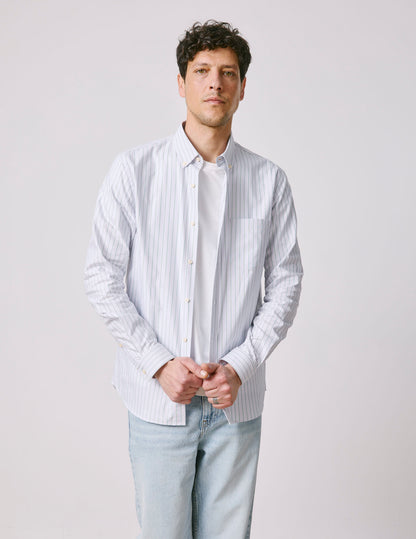 Chemise Gabriel rayée violette