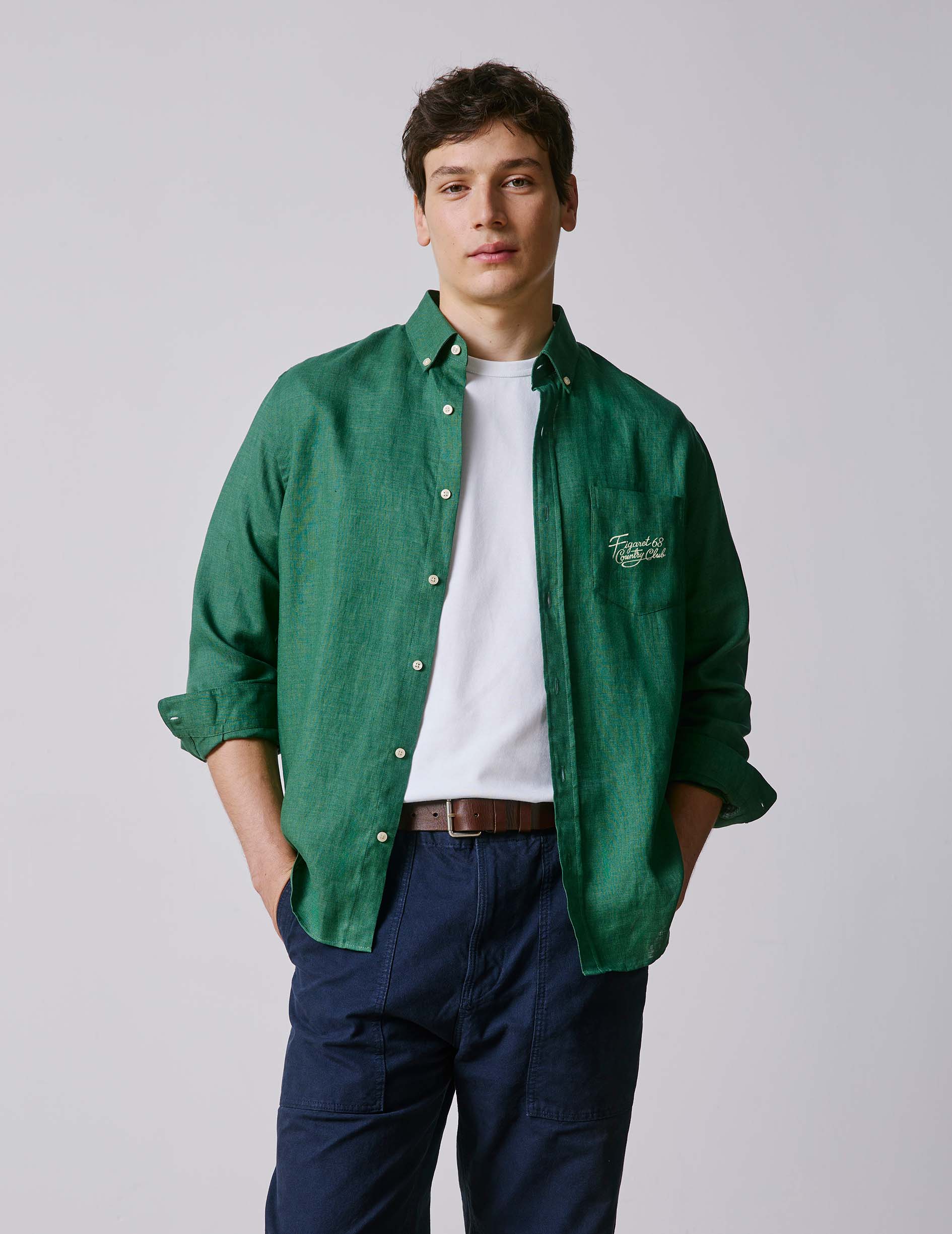 Green linen Gabriel shirt