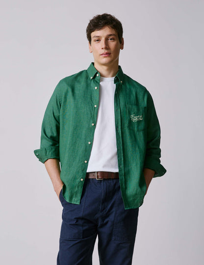 Green linen Gabriel shirt