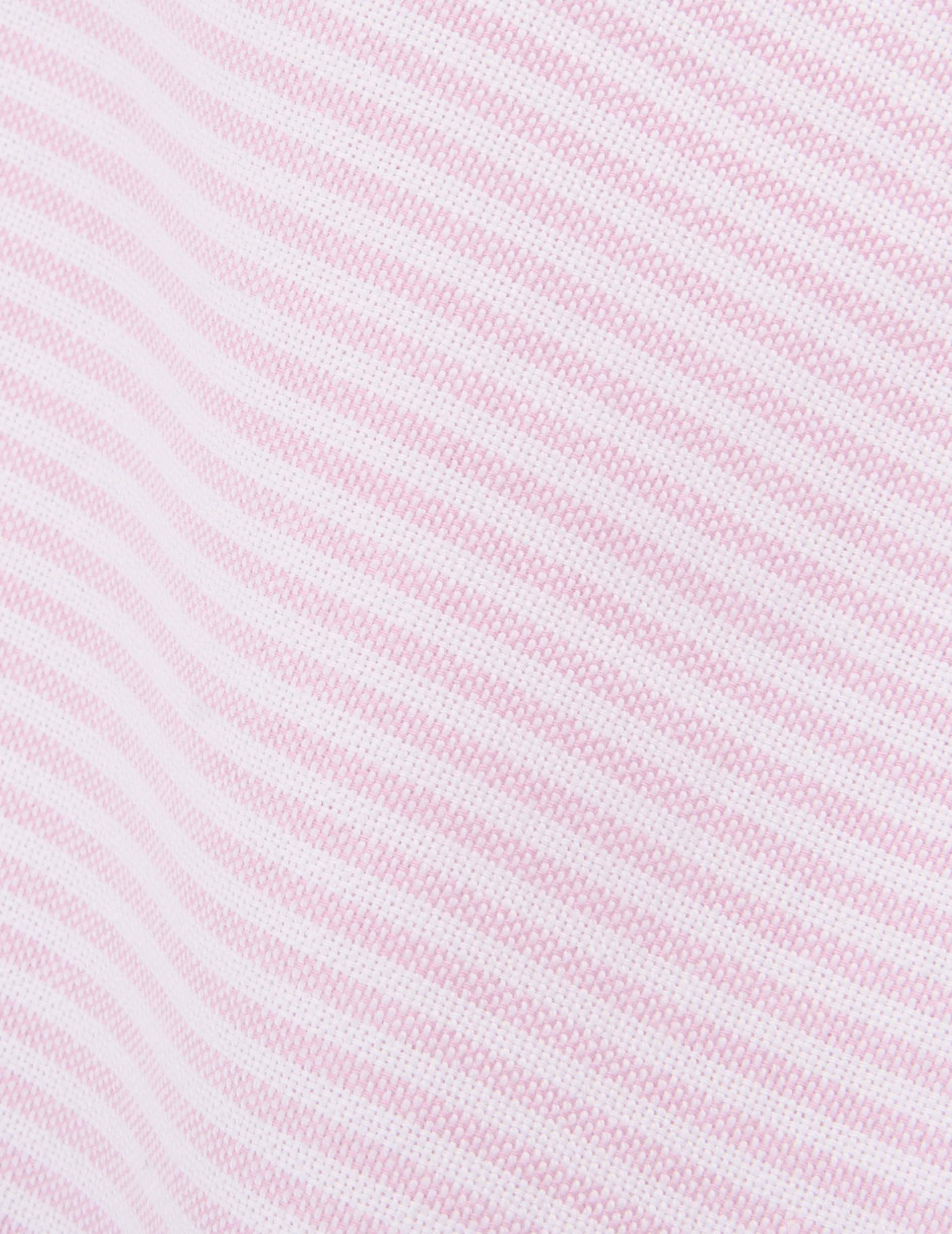 Chemise Gaspard rayée rose - Oxford - Col Américain