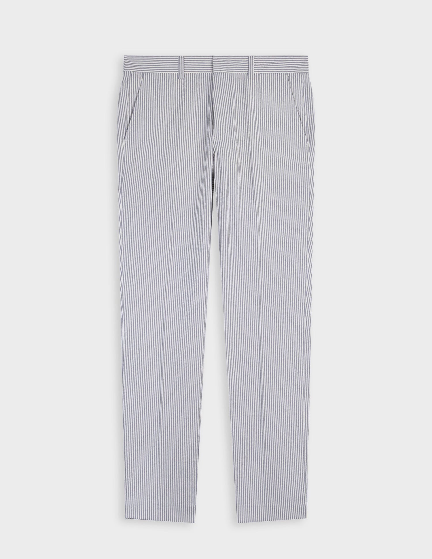 Chino Geofrey en seersucker rayé bleu