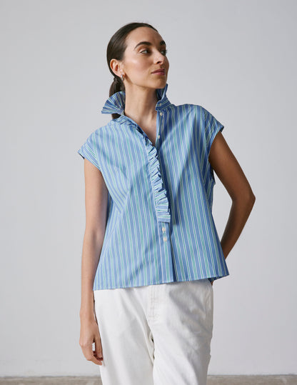 Chemise Gretie rayée bleue