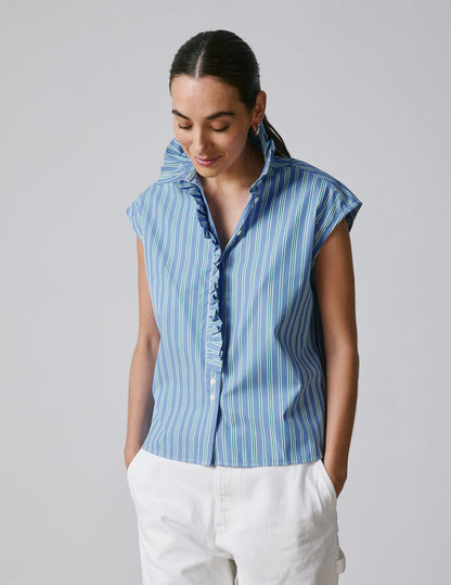 Chemise Gretie rayée bleue