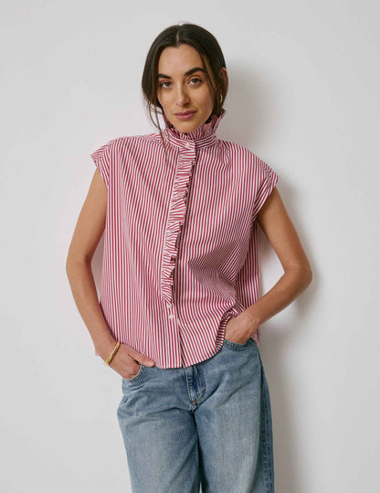 Chemise Gretie rayée rouge