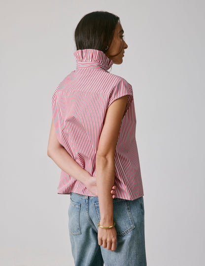 Chemise Gretie rayée rouge