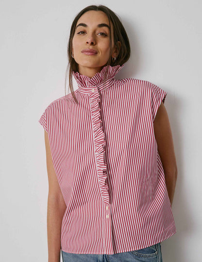 Chemise Gretie rayée rouge