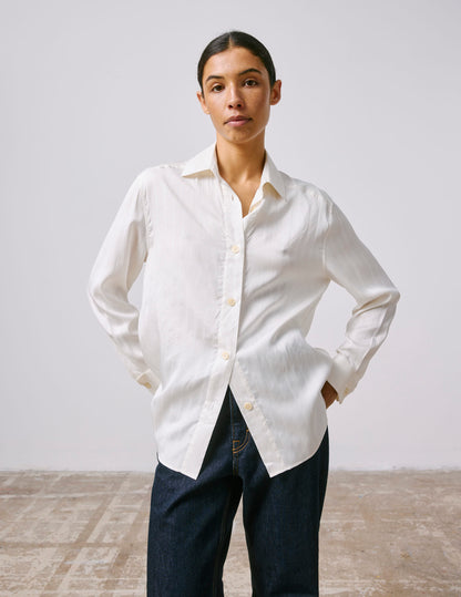 Striped ecru silk Hannah shirt 