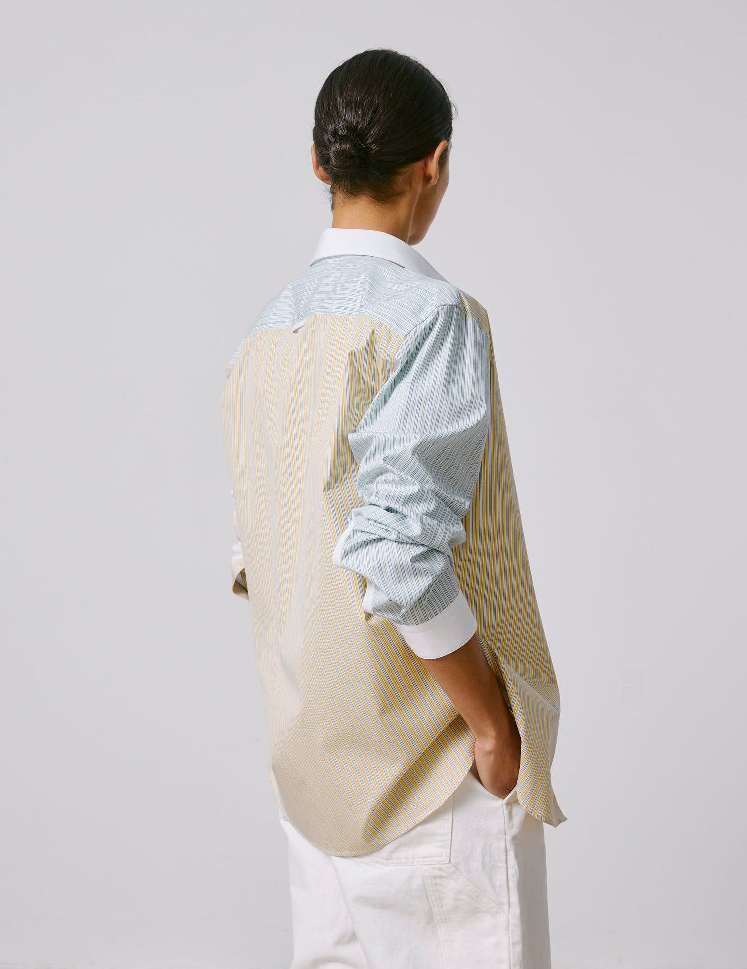 Fun shirt Harry rayée verte - Popeline - Col Américain#4