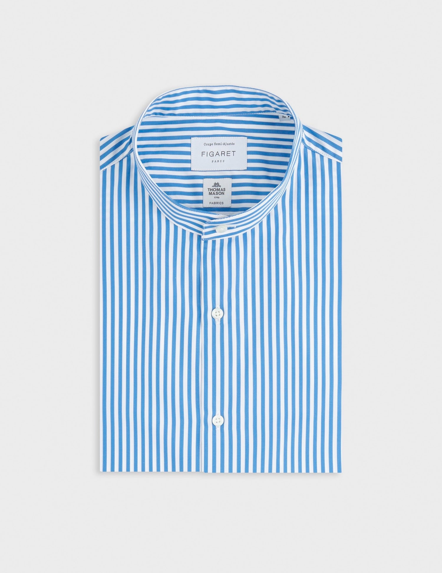 Blue Herwin shirt - Popeline - Officier Collar#4
