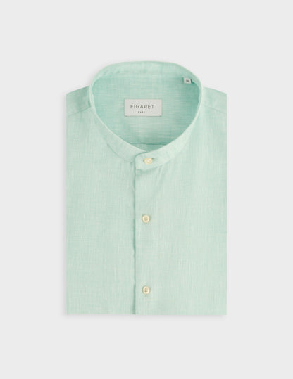 Chemise Herwin en lin turquoise