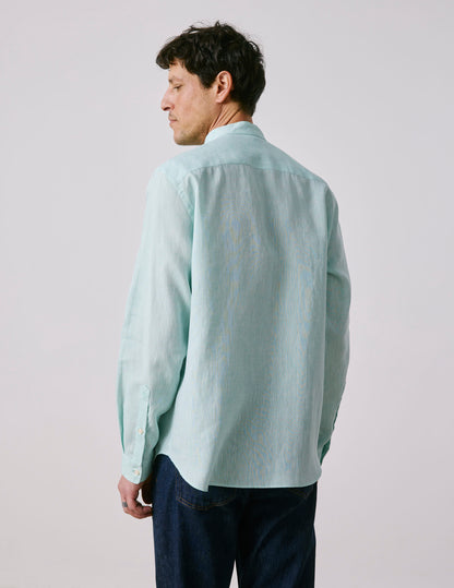 Chemise Herwin en lin turquoise
