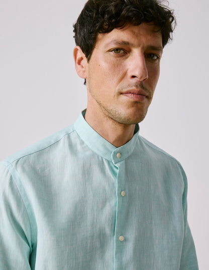 Chemise Herwin en lin turquoise
