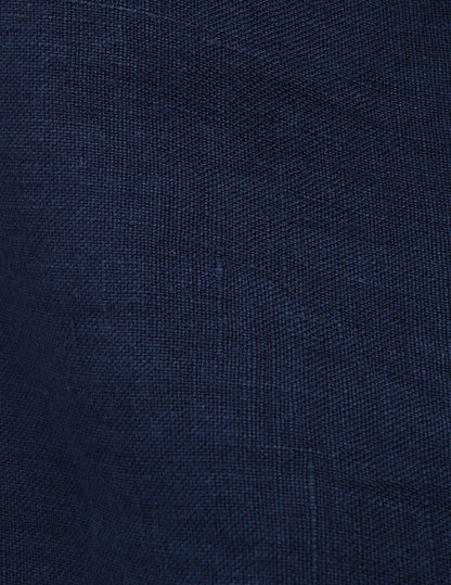 Chemise Popover Hilario en lin bleu marine