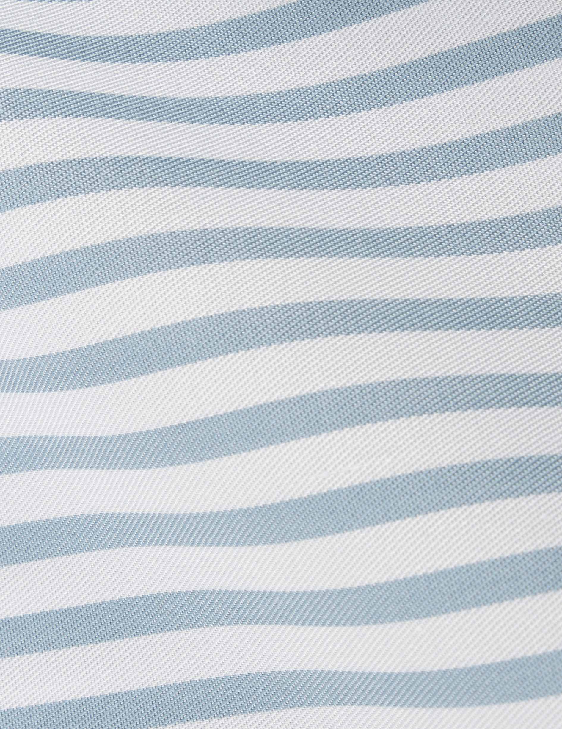 Chemise Innaée gorge cachée en lyocell bleu - Twill - Col Droit montant pointe