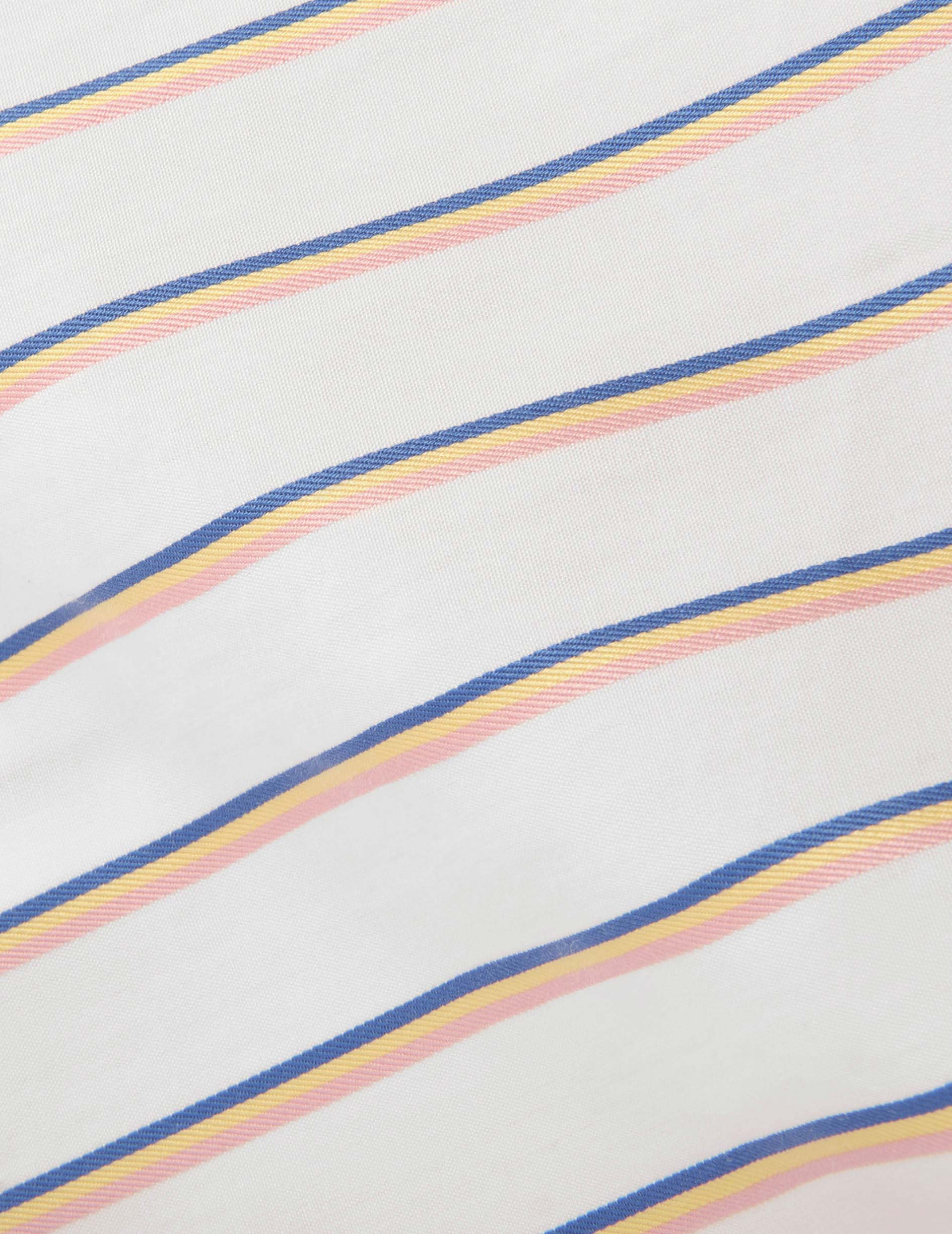 Chemise semi-ajustée rayée jaune - Popeline - Col Inversé