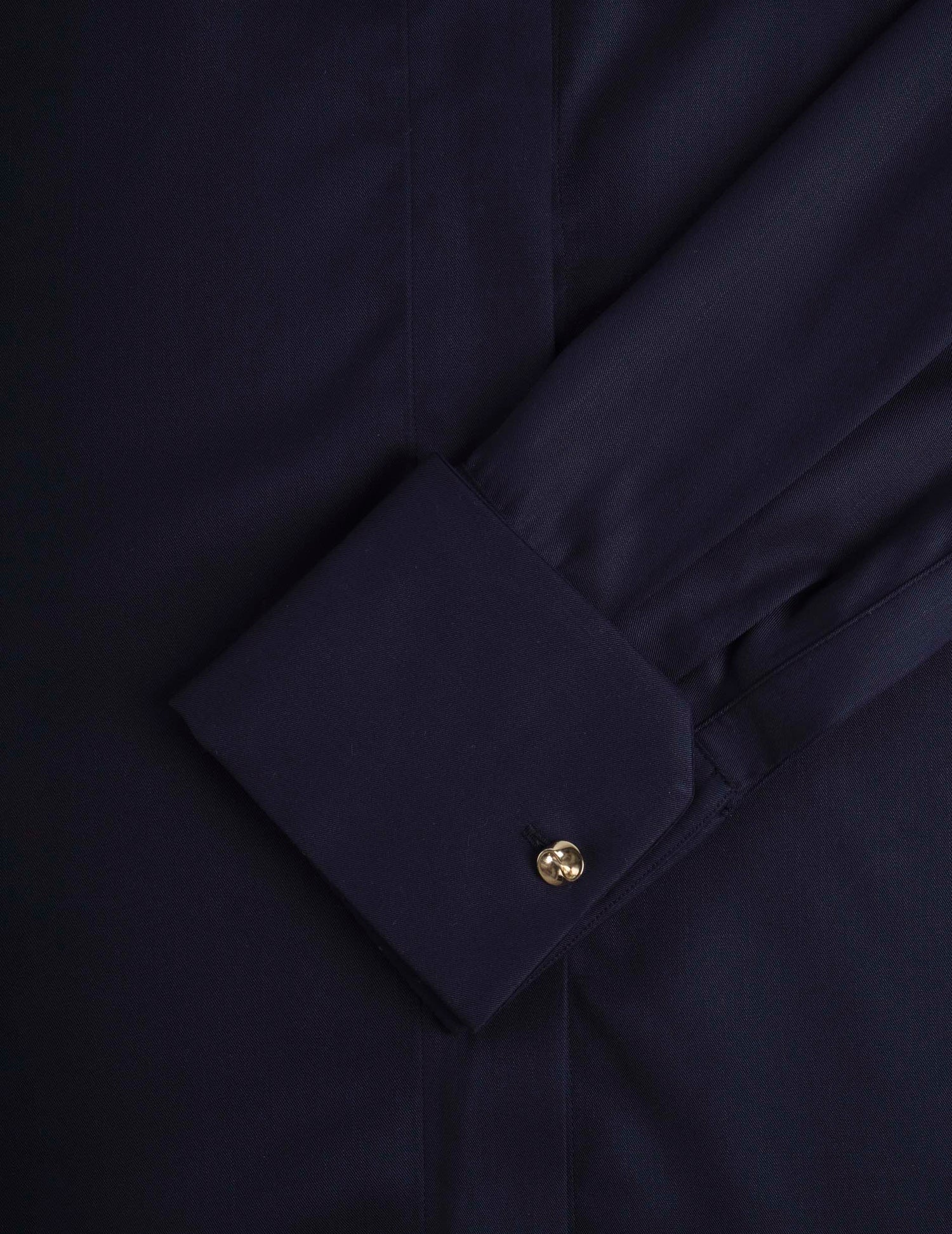 Irisa navy hidden button placket shirt - Lyocell - Long Collar - French Cuffs#5