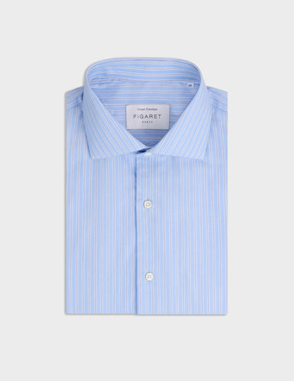 Chemise classique rayée bleue