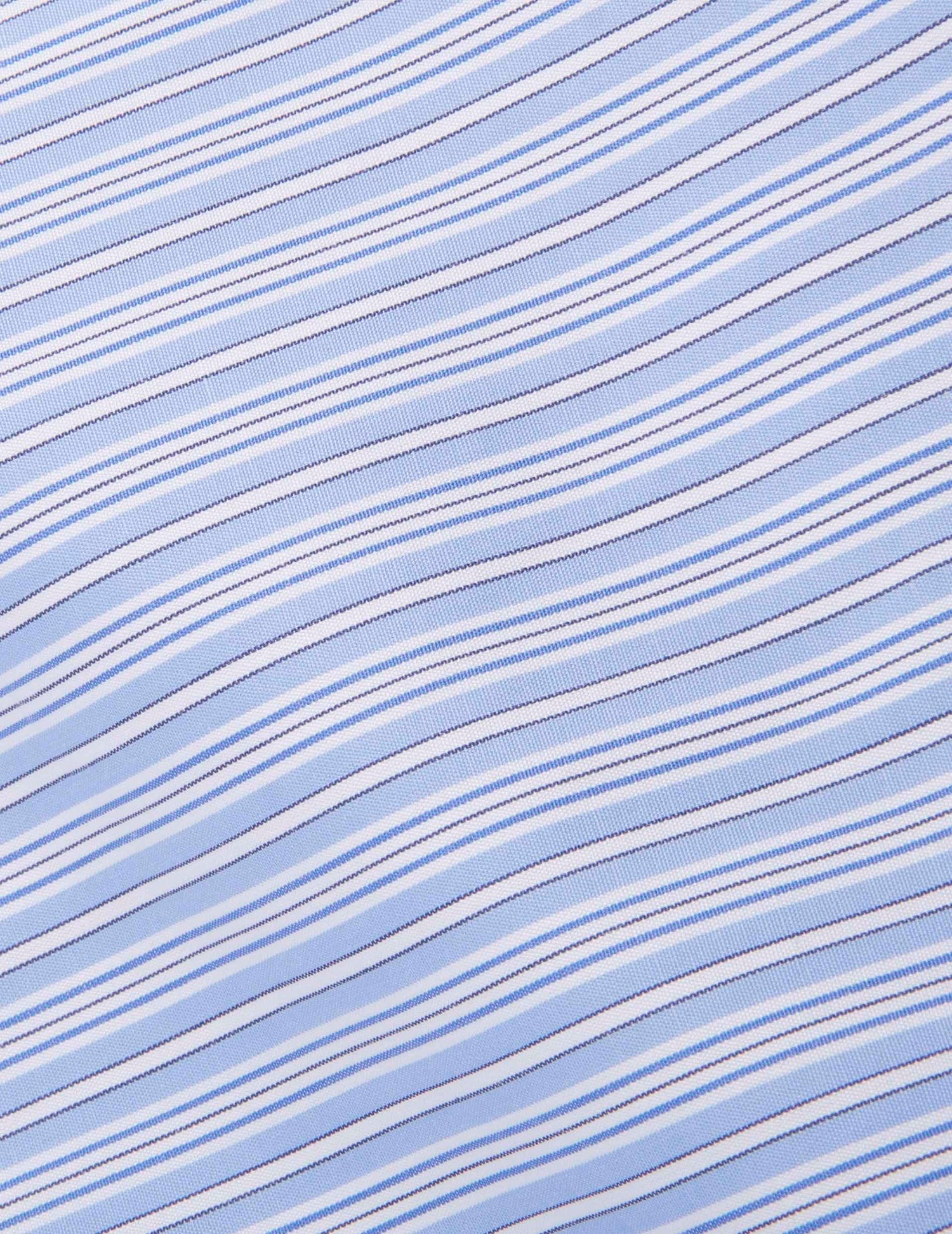 Chemise ajustée rayée bleue - Popeline - Col Italien#2