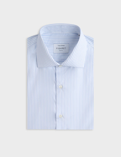 Chemise classique Voyage rayée bleu clair
