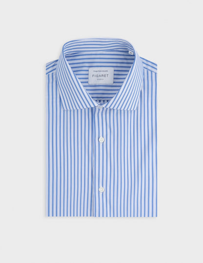 Chemise semi-ajustée rayée bleue