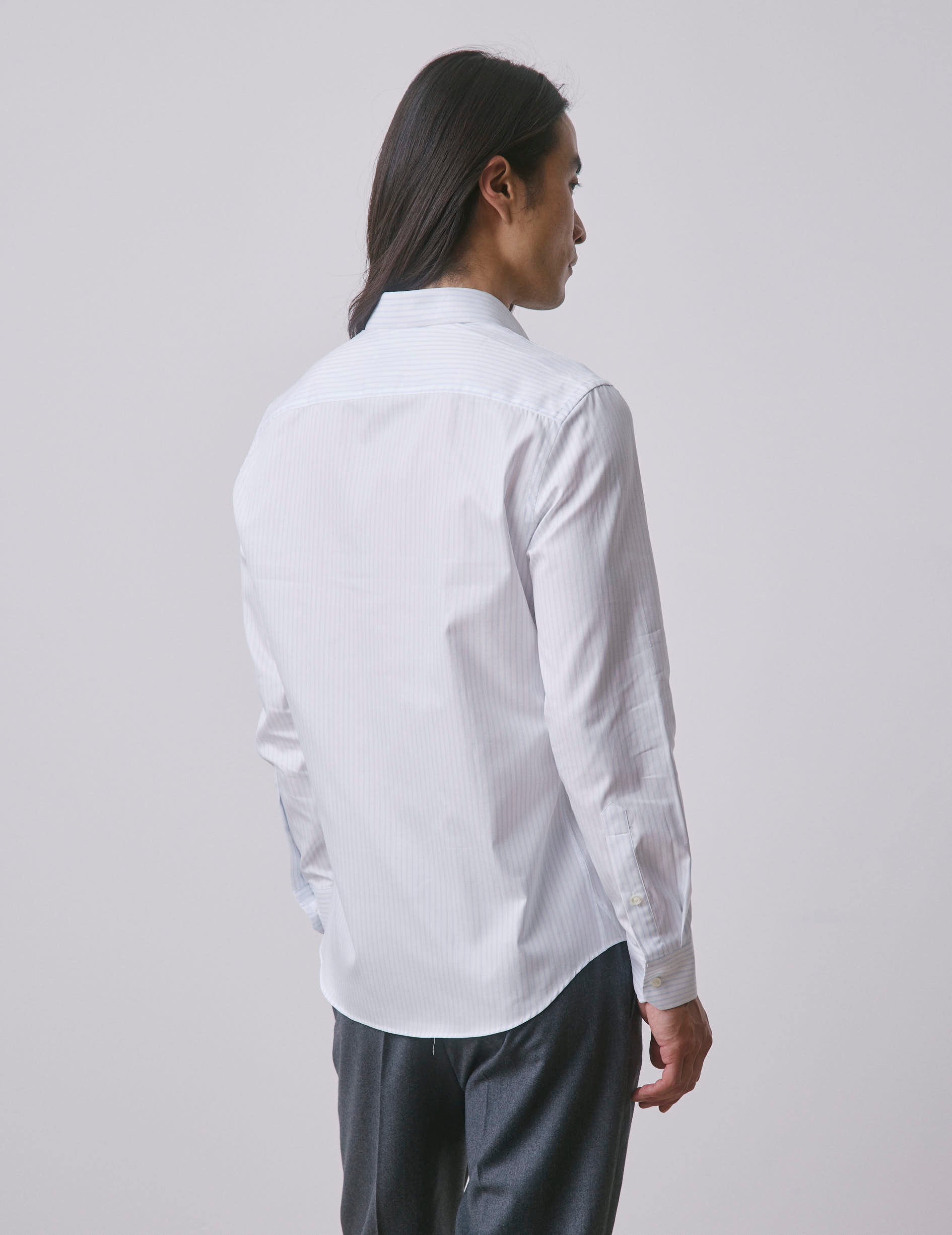 Semi-fitted light blue shirt - Twill - Italian Collar