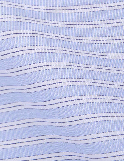 Semi-fitted striped blue Travel shirt