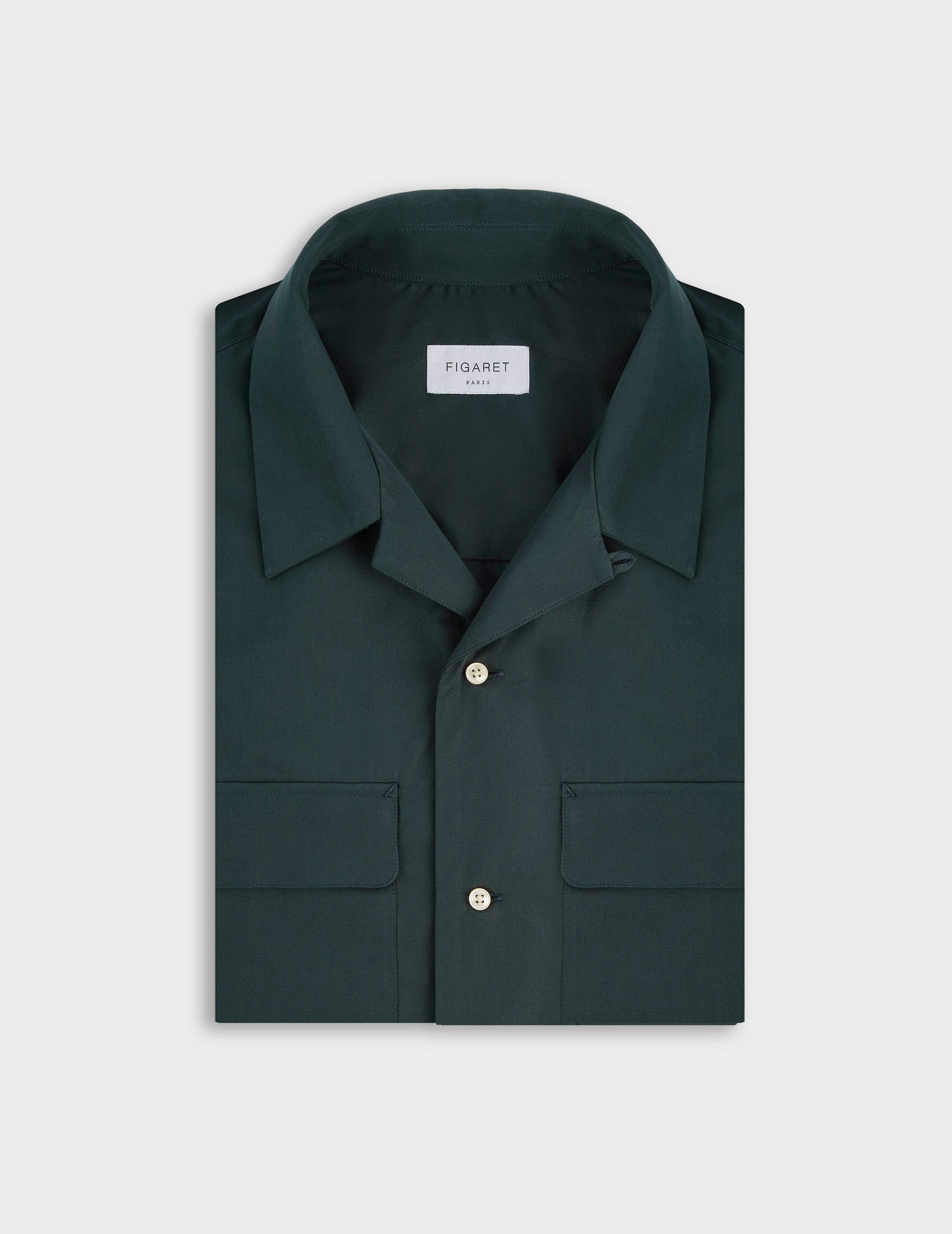 Ivano Dark green shirt - Poplin - Cuban with bridle Collar#6